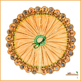 Blended Lace Jarkan Work Peach Laddu Poshak With Patka
